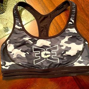 Adult XS ECE gray camo sports bra